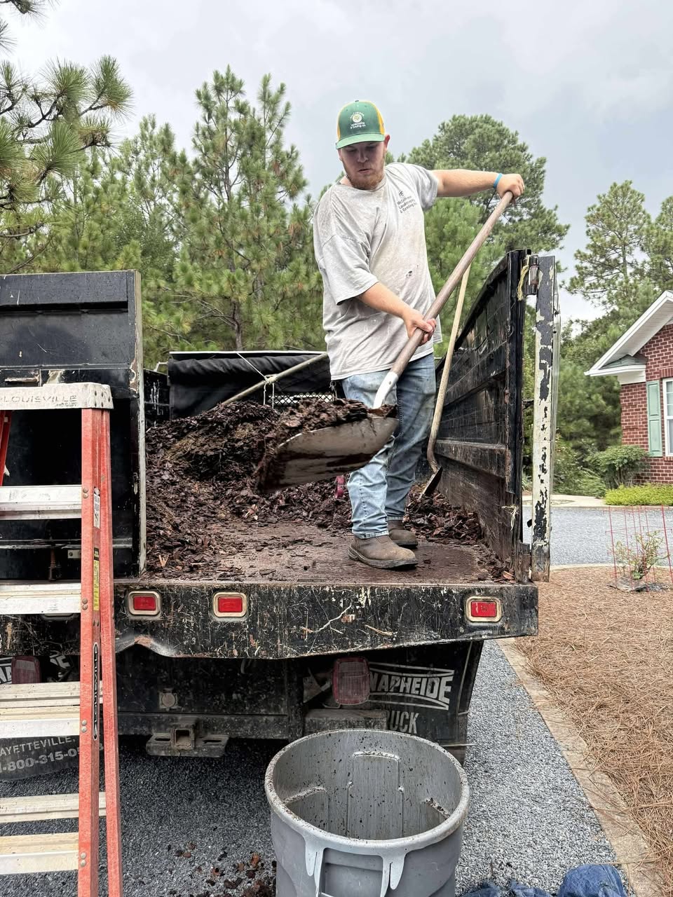 Crew at work shoveling